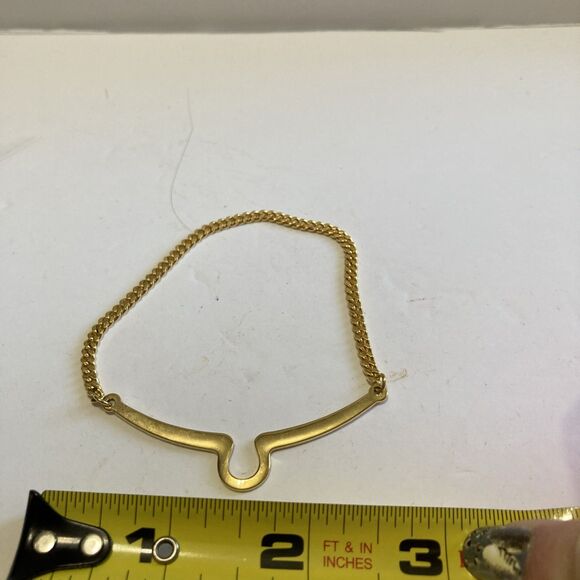 Goldtone Chain Button Style Tie Bar Clip - Picture 2 of 4